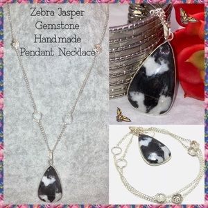 Zebra Jasper Gemstone Handmade Pendant Necklace